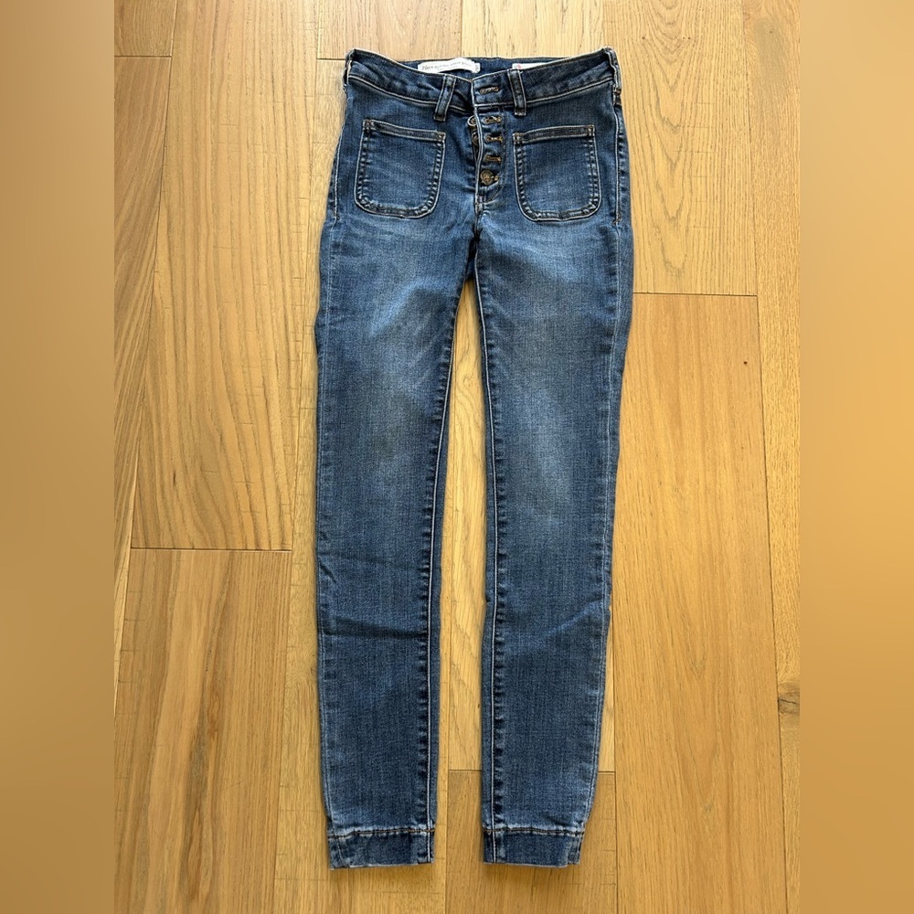 Pilcro and the Letterpress High-Rise Button Fly Denim Legging